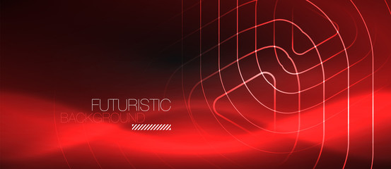 Dark black abstract background with neon colors and lines