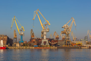 Shipyard have crane machine, Shipyard industry.