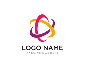 Swoosh Rotation Orbit Solution Services Clean Logo Template