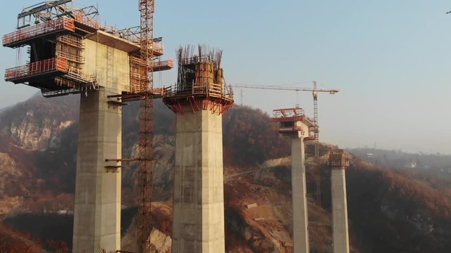 Bridge construction on the highway in Bosnia and Herzegovina, Zenica