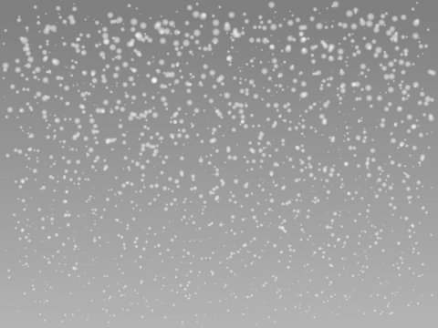 Snowflakes falling from the sky in foggy weather on snowy road at day vector illustration