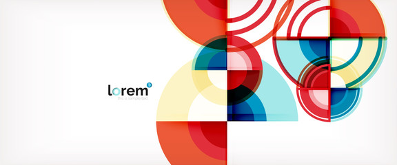 Obraz premium Circle abstract background, bright colorful round geometric shapes