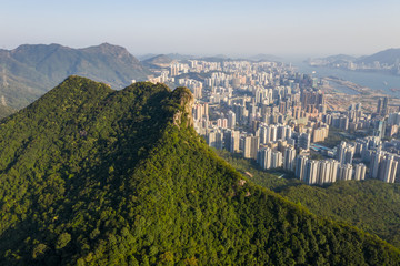 Lion Rock mountain in hong Kong