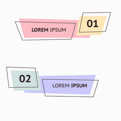 Set of flat geometric polygon vector banners.