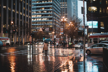 Reflective wet streets
