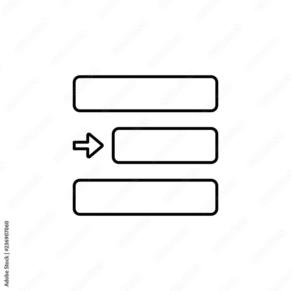 Poster edition, right alignment icon. element of editorial design icon. thin line icon for website design a