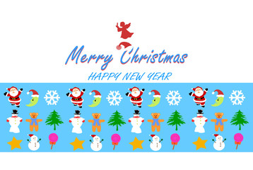 Fototapeta na wymiar Santa Claus and friends cheerful at Christmas ,wallpaper,card,greeting.