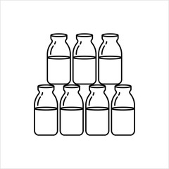 Milk Bottle Icon, Glass Milk Bottle
