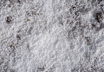Obraz premium Hail and snow on frozen ground