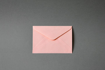 pink envelope with gray background