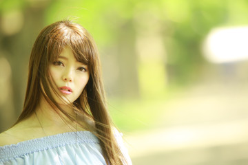 Naklejka premium 女性ポートレート