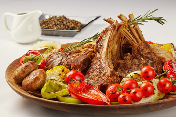 grilled meat and vegetables
