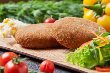 chicken cutlet with vegetable