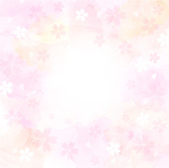 Obraz na płótnie Canvas 桜のイラストと水彩タッチの背景 