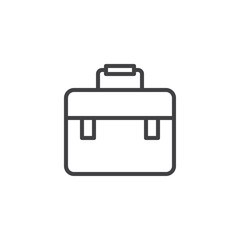 Briefcase bag outline icon. linear style sign for mobile concept and web design. Suitcase simple line vector icon. Portfolio symbol, logo illustration. Pixel perfect vector graphics
