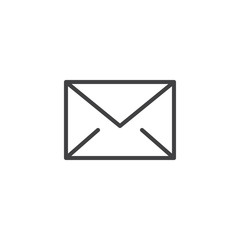 Envelope message outline icon. linear style sign for mobile concept and web design. Postal mail, e-mail simple line vector icon. Symbol, logo illustration. Pixel perfect vector graphics
