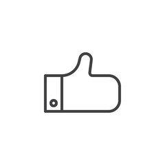 Like, thumb up outline icon. linear style sign for mobile concept and web design. Positive feedback simple line vector icon. Symbol, logo illustration. Pixel perfect vector graphics