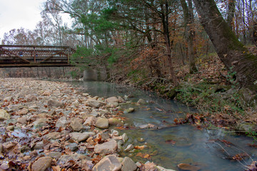 bubbling creek by bridge