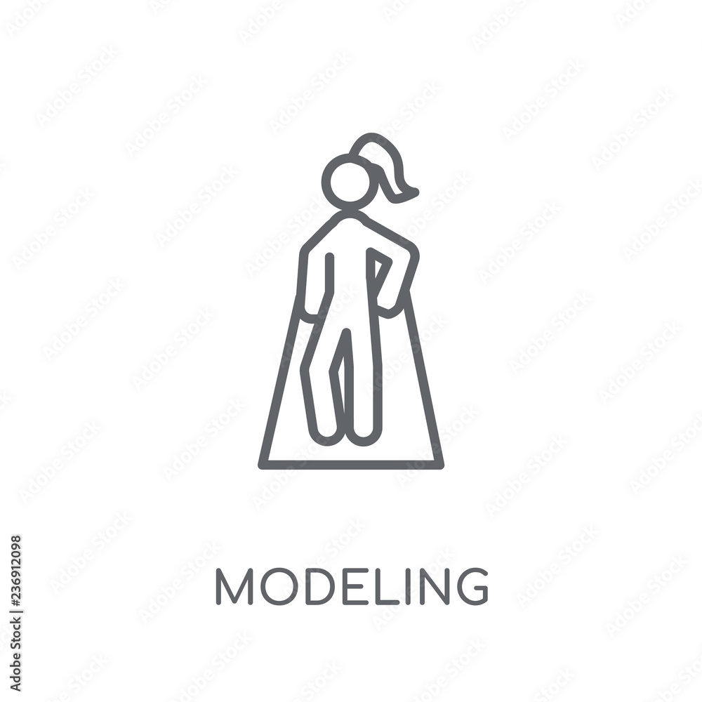 Poster modeling linear icon. modern outline modeling logo concept on white background from activity and hob