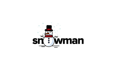 Typography with Snowman Vector Illustration 