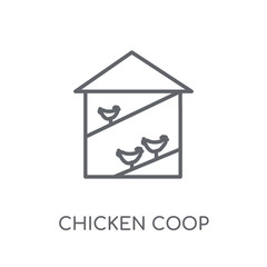 Chicken coop linear icon. Modern outline Chicken coop logo concept on white background from Agriculture Farming and Gardening collection © BestVectorStock