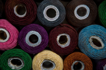 colorful spools of thread