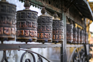 Tibetan Prayer Wheels at Swayambhunath Stupa