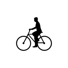 Bicyclist simple silhouette for design and creativity