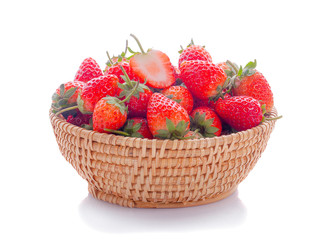 Closeup shot of fresh strawberries. Isolated on white background.