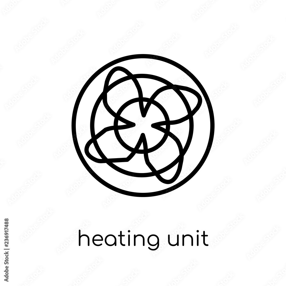 Poster heating unit icon. trendy modern flat linear vector heating unit icon on white background from thin 
