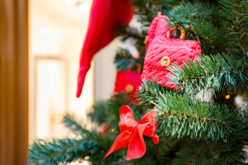 christmas tree with gifts and decorations