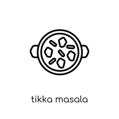 Tikka masala icon. Trendy modern flat linear vector Tikka masala icon on white background from thin line india collection
