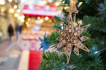 christmas decoration on wooden background