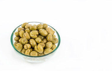 Green olives served in a bowl