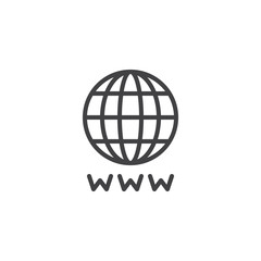 World Internet outline icon. linear style sign for mobile concept and web design. Global browser simple line vector icon. Symbol, logo illustration. Pixel perfect vector graphics
