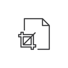 Crop tool file outline icon. linear style sign for mobile concept and web design. Design tools simple line vector icon. Symbol, logo illustration. Pixel perfect vector graphics