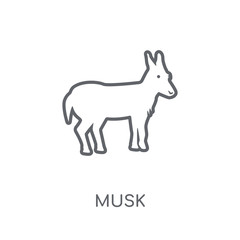 Musk linear icon. Modern outline Musk logo concept on white background from animals collection