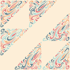 Abstract Pattern in Oriental Style. Elegant pattern of flowing lines. The idea of packaging, tiles, wallpaper, textiles. Handmade.