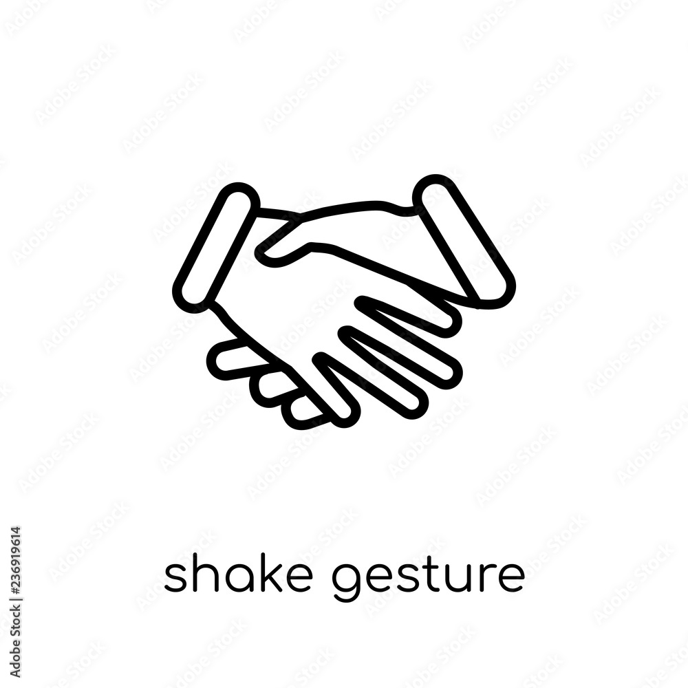 Poster shake gesture icon. trendy modern flat linear vector shake gesture icon on white background from thi