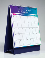 Simple desk calendar 2019 - June