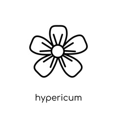 Hypericum icon. Trendy modern flat linear vector Hypericum icon on white background from thin line nature collection