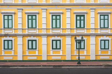 Fototapeta na wymiar Retro style, wall exterior in city
