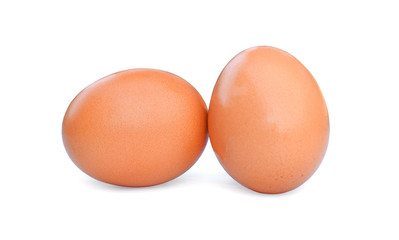 chicken eggs on white background
