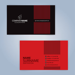 Naklejka na ściany i meble Red and Black modern business card template, Illustration Vector 10