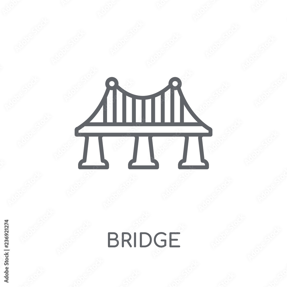 Aufkleber bridge linear icon. modern outline bridge logo concept on white background from architecture and tra