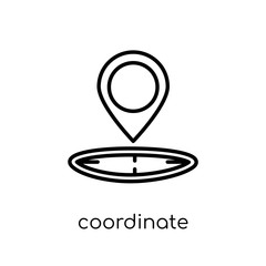 coordinate icon. Trendy modern flat linear vector coordinate icon on white background from thin line general collection