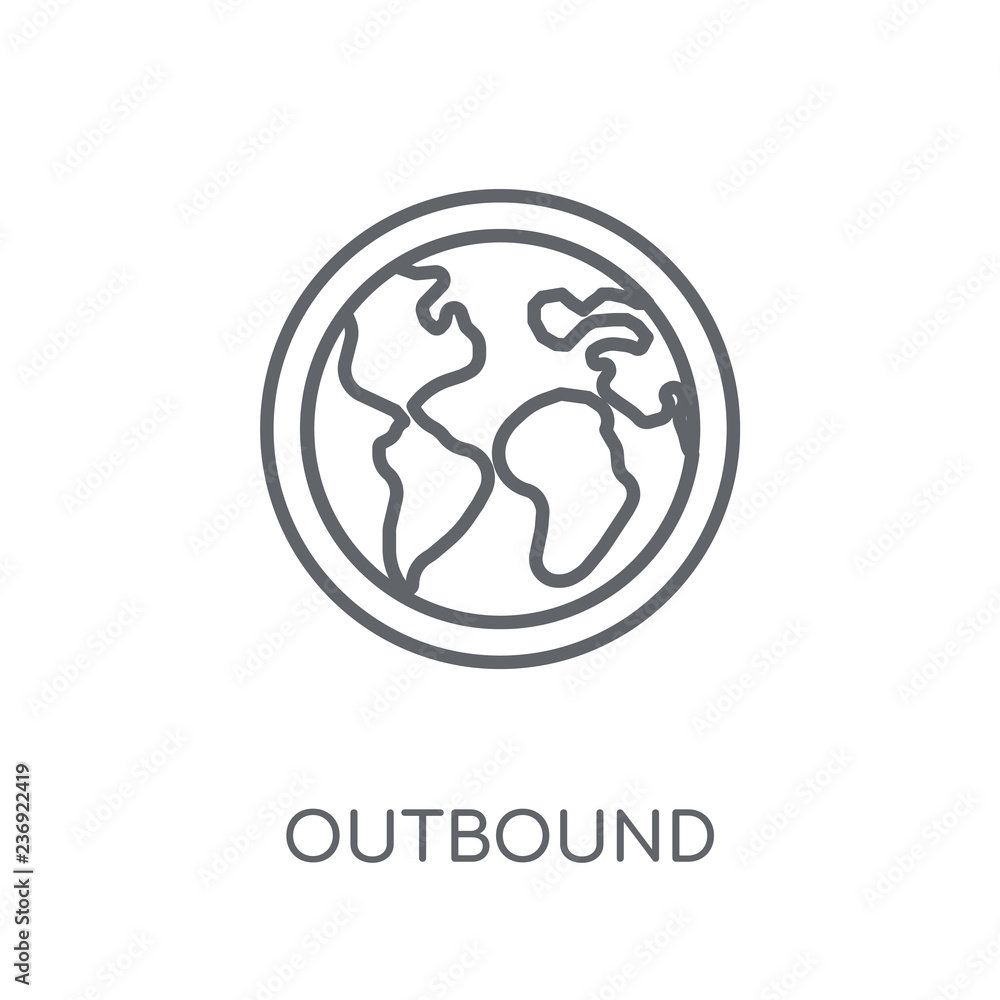 Poster outbound linear icon. modern outline outbound logo concept on white background from architecture and