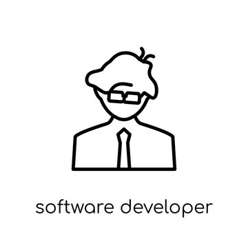 Software Developer icon. Trendy modern flat linear vector Software Developer icon on white background from thin line Professions collection