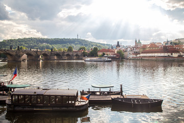 Fototapeta na wymiar Prague panorama with Carl's bridge