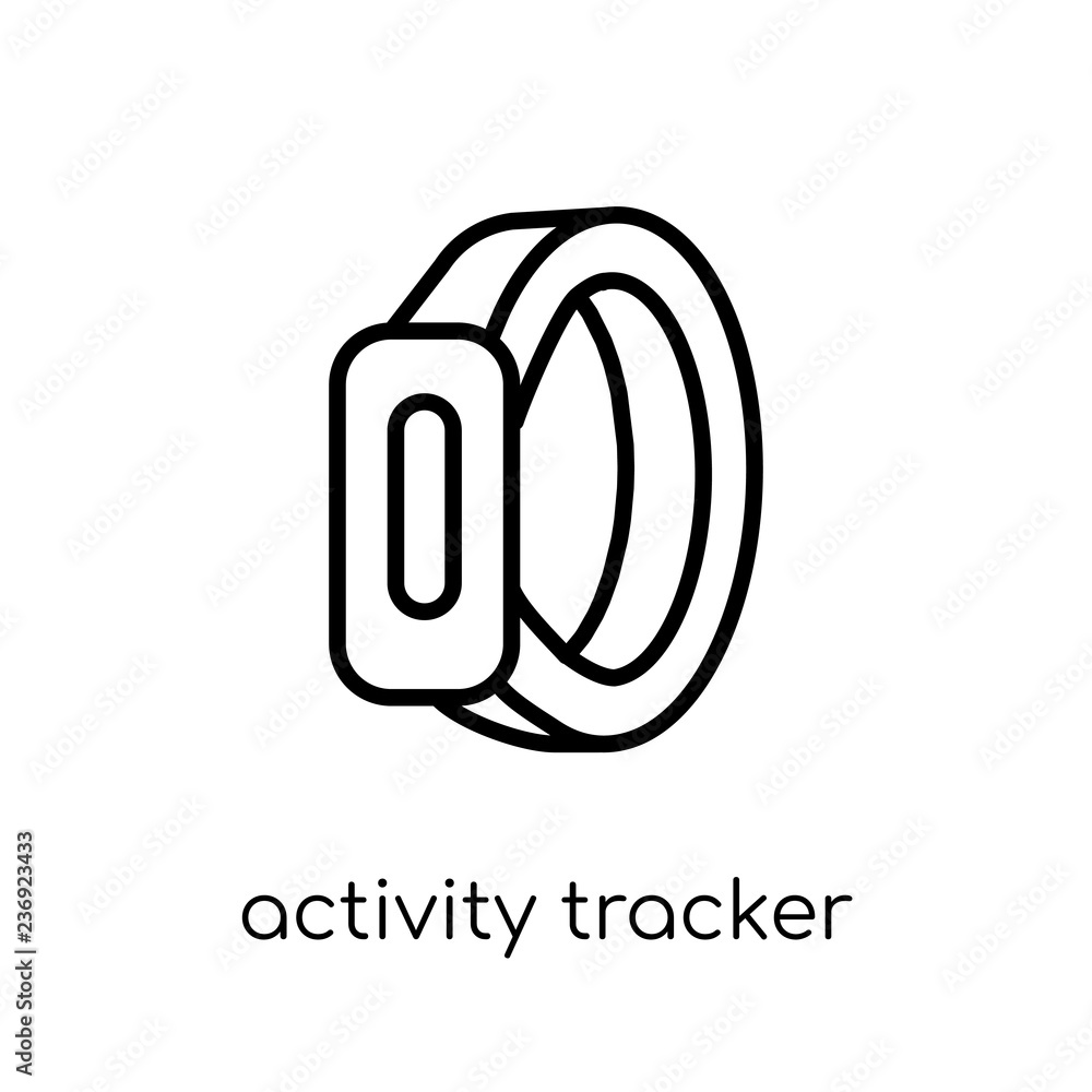 Poster activity tracker icon. trendy modern flat linear vector activity tracker icon on white background fr